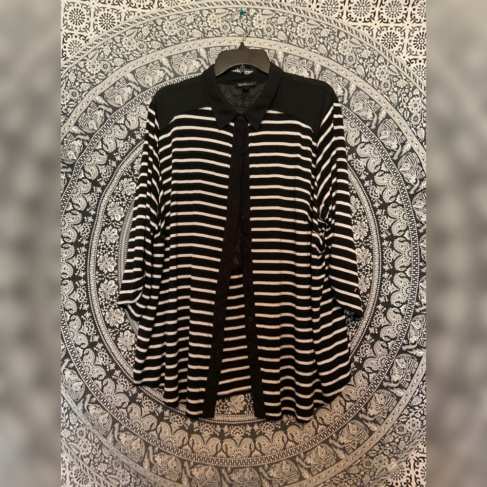 Black and white button down